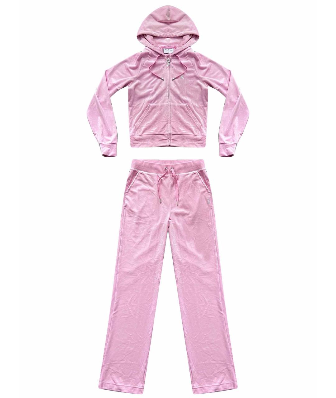 JUICY COUTURE Розовый велюровый костюм с брюками, фото 1
