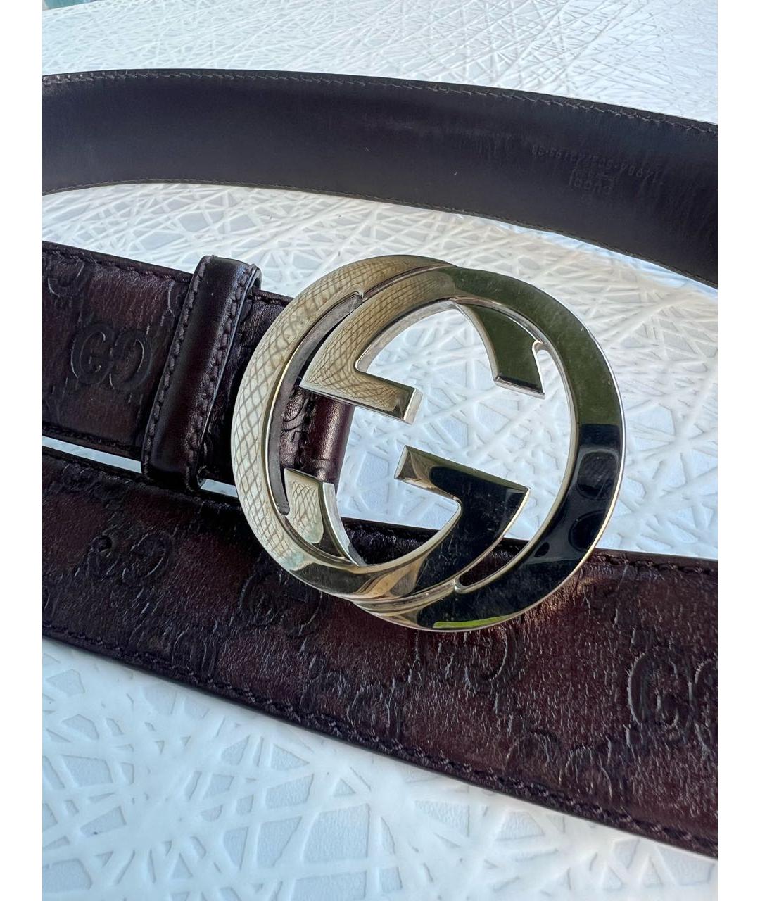 GUCCI Коричневый кожаный ремень, фото 8