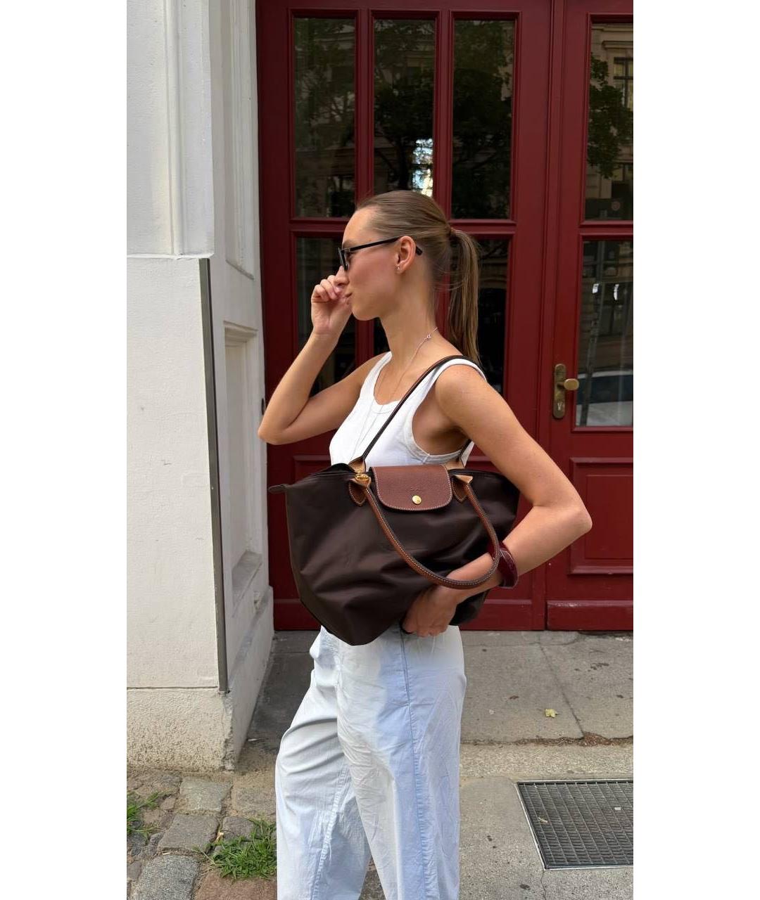 LONGCHAMP Коричневая нейлоновая сумка через плечо, фото 5