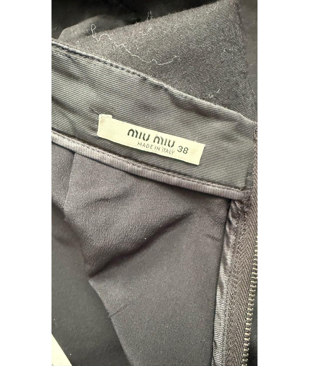 MIU MIU Черная юбка мини, фото 3