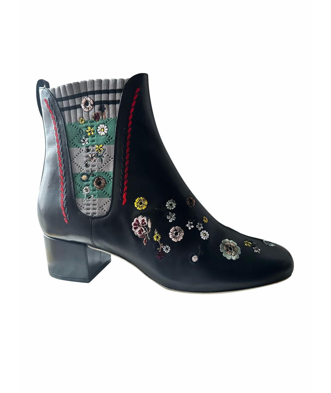 FENDI Черные кожаные полусапоги, фото 1