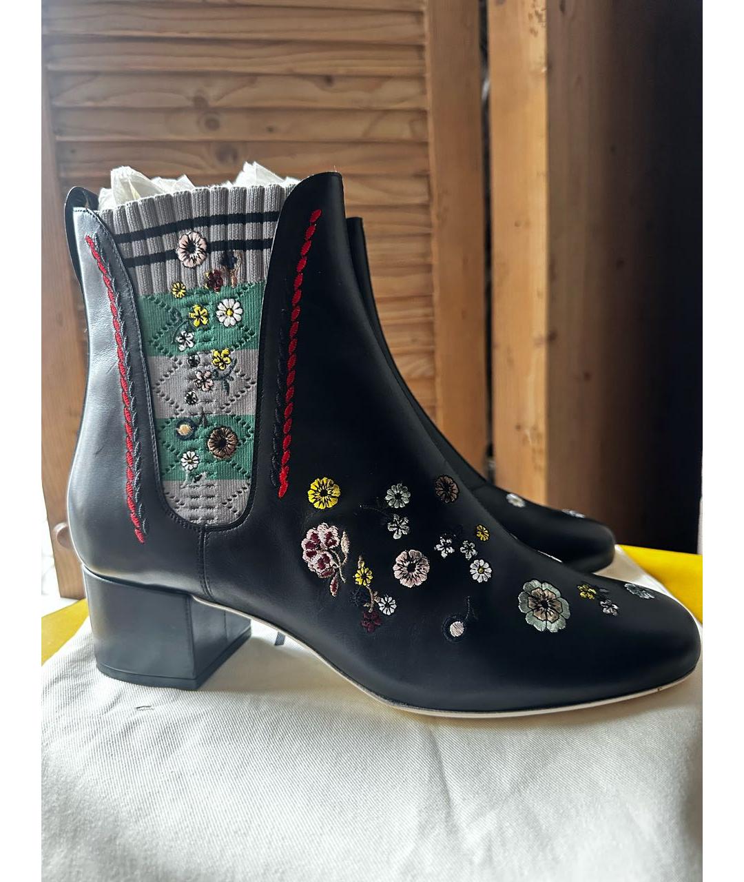 FENDI Черные кожаные полусапоги, фото 5
