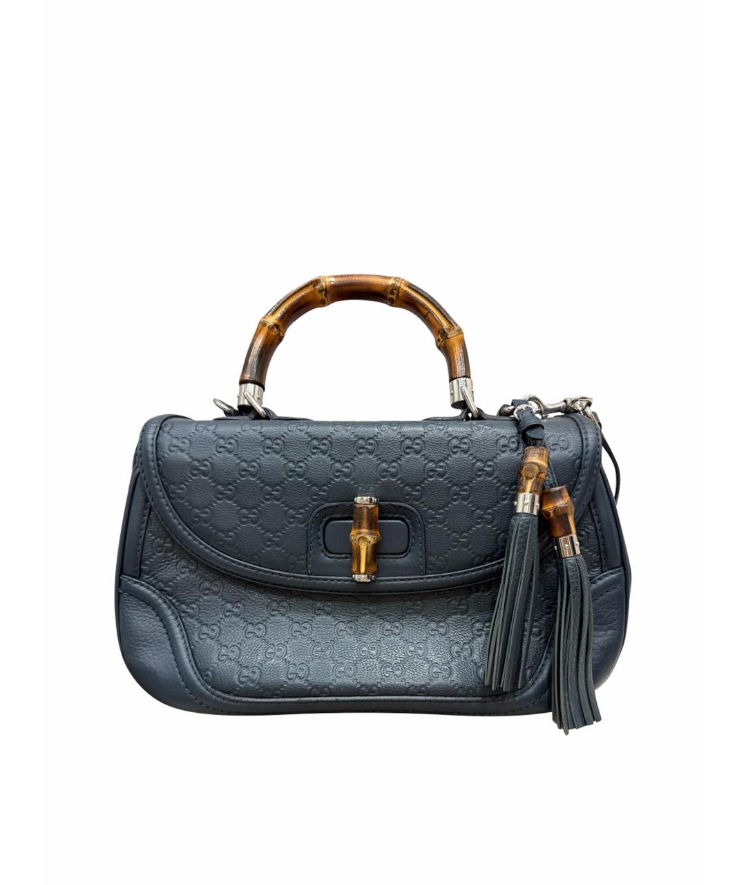 GUCCI Синяя кожаная сумка тоут, фото 1