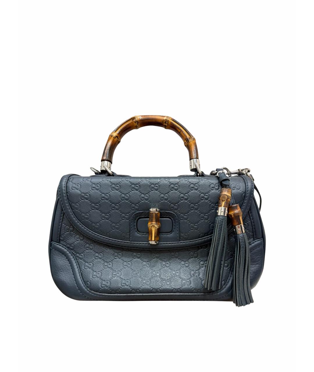 GUCCI Синяя кожаная сумка тоут, фото 9