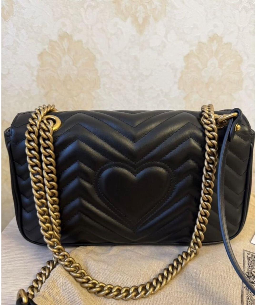 GUCCI Черная кожаная сумка с короткими ручками, фото 3