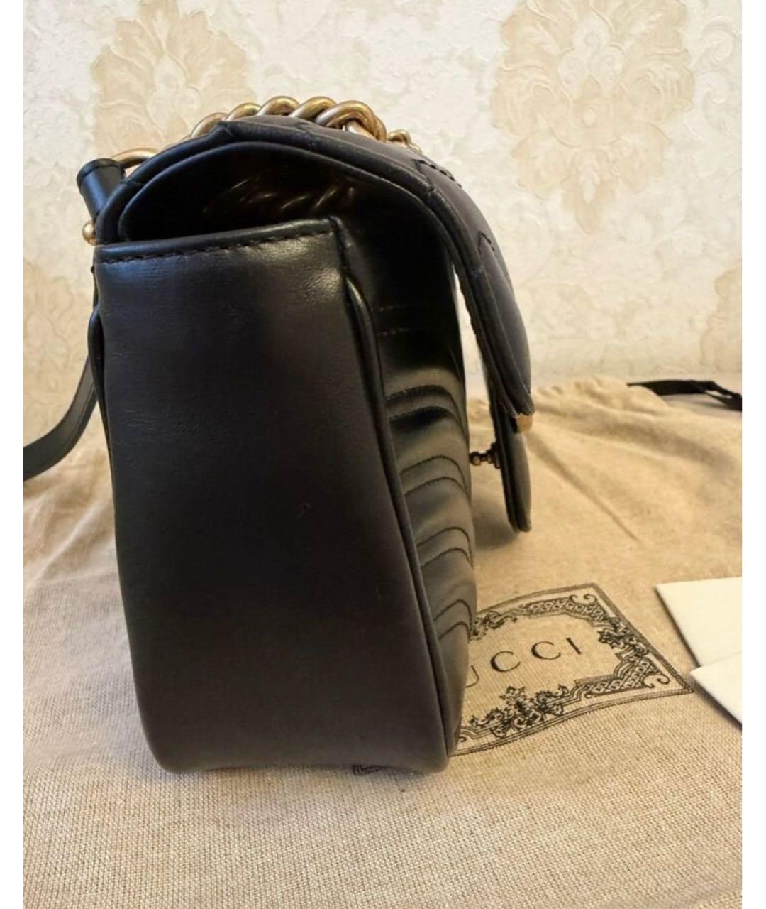 GUCCI Черная кожаная сумка с короткими ручками, фото 2