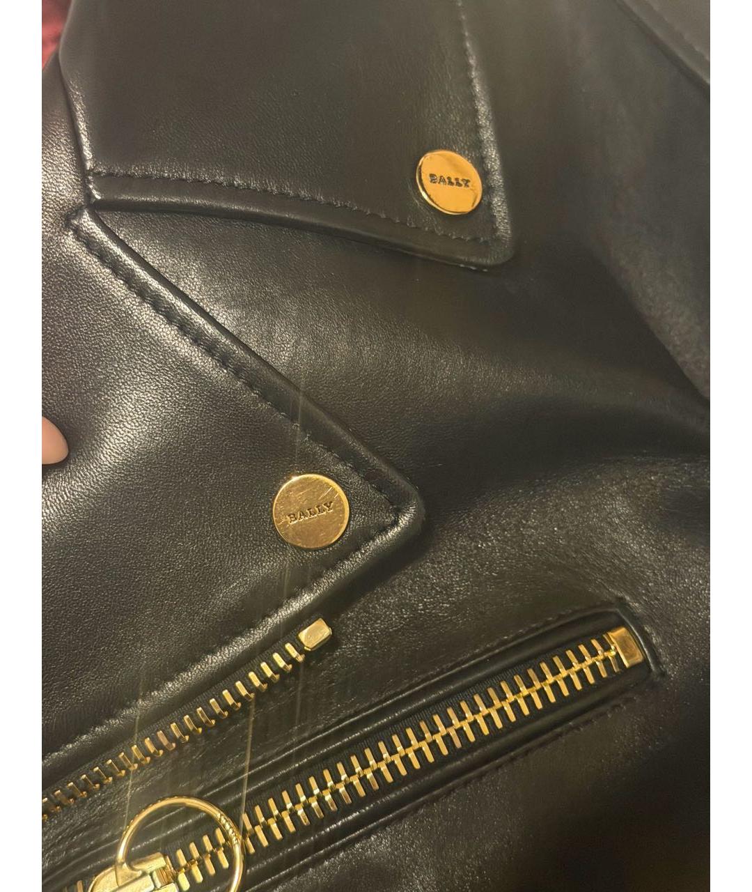 BALLY Черная кожаная куртка, фото 4