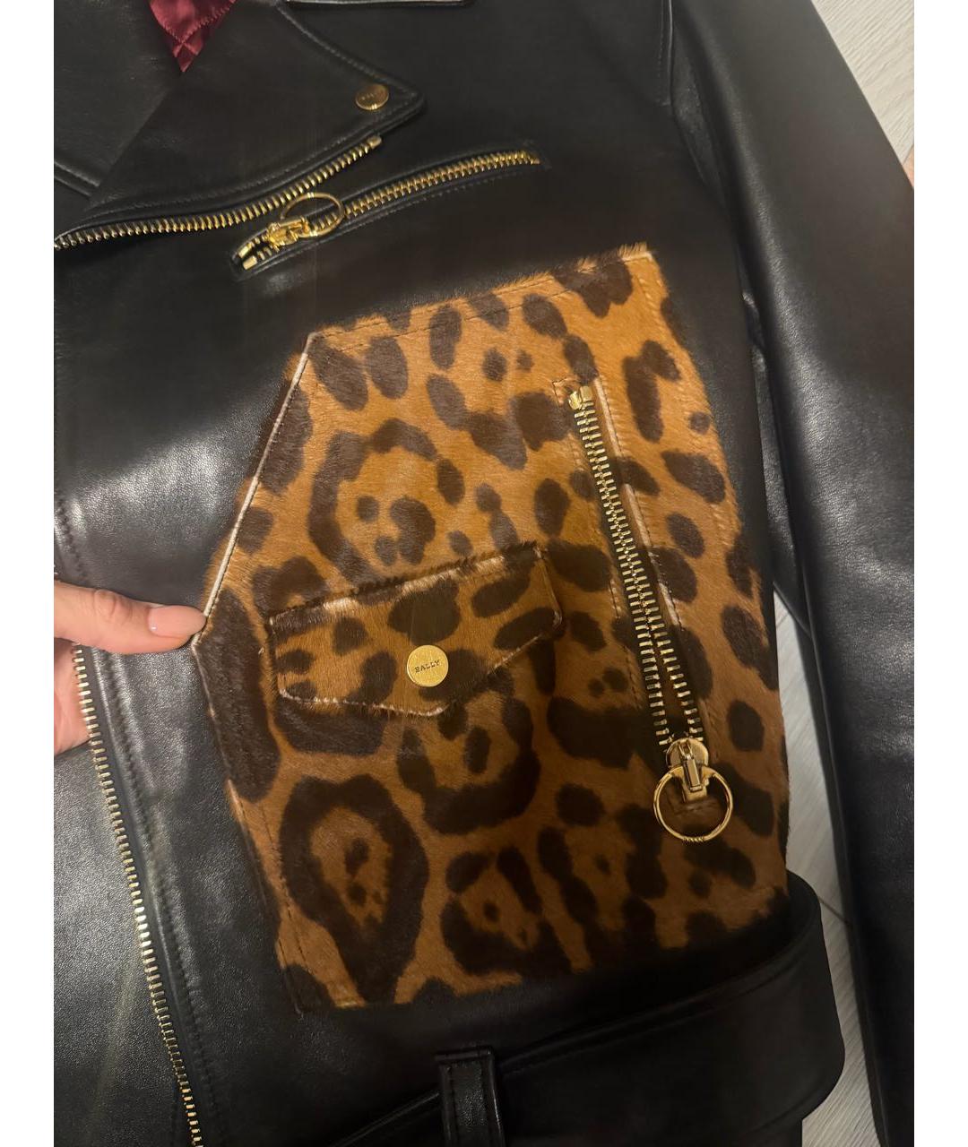 BALLY Черная кожаная куртка, фото 3