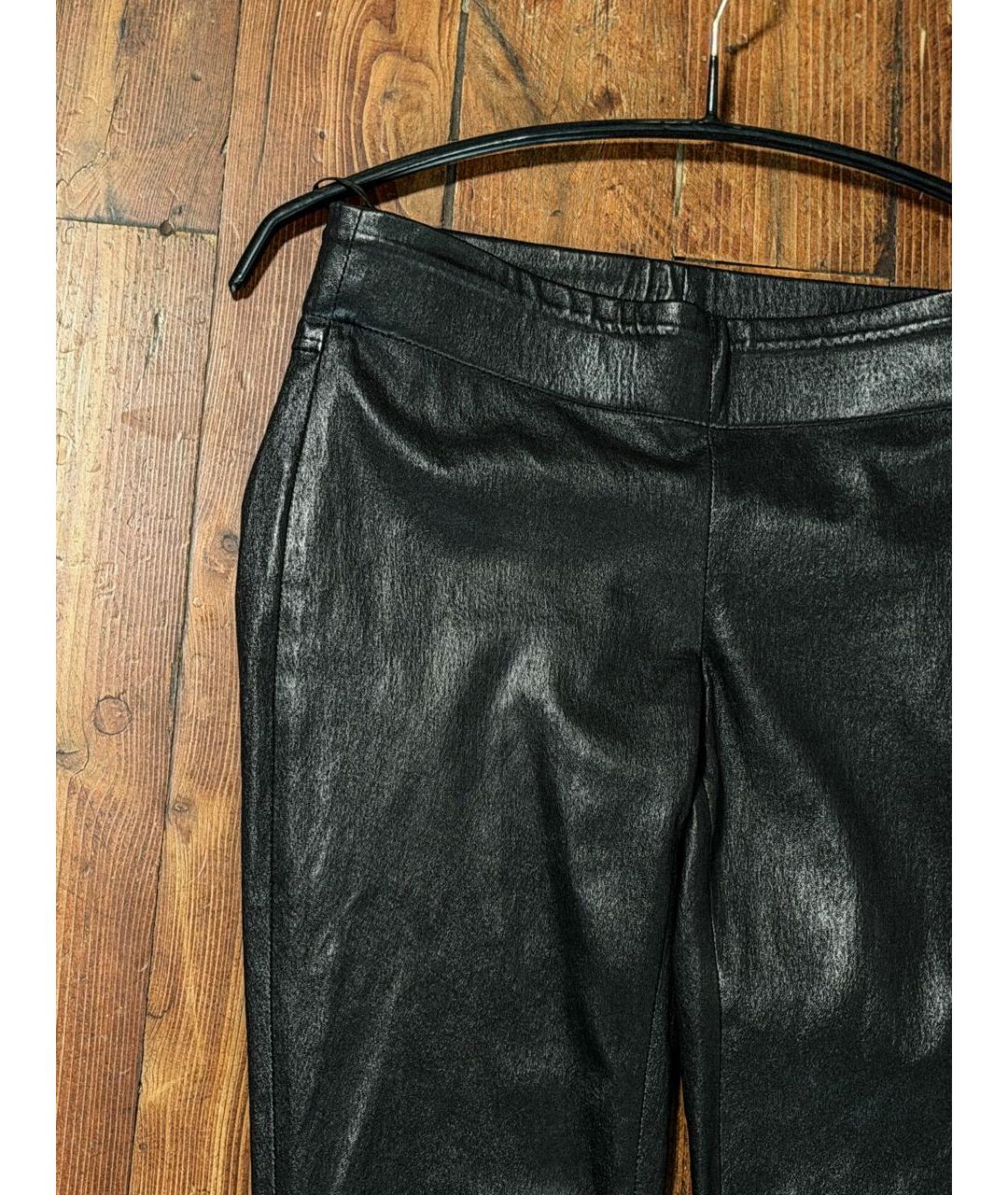 SAINT LAURENT Черные кожаные леггинсы и велосипедки, фото 7