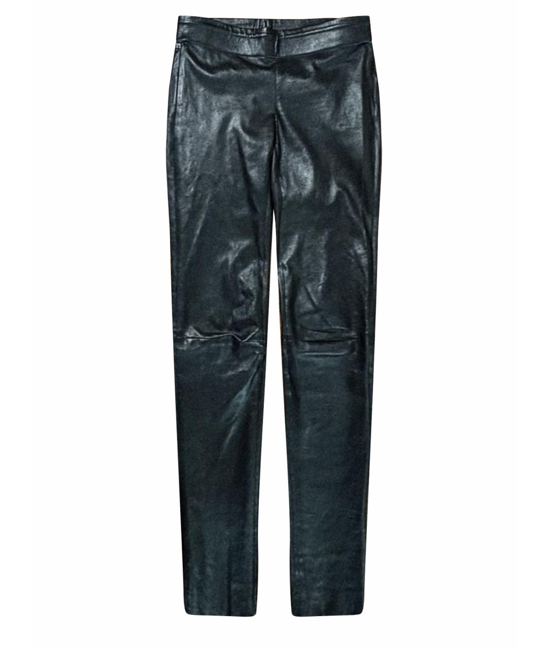 SAINT LAURENT Черные кожаные леггинсы и велосипедки, фото 1