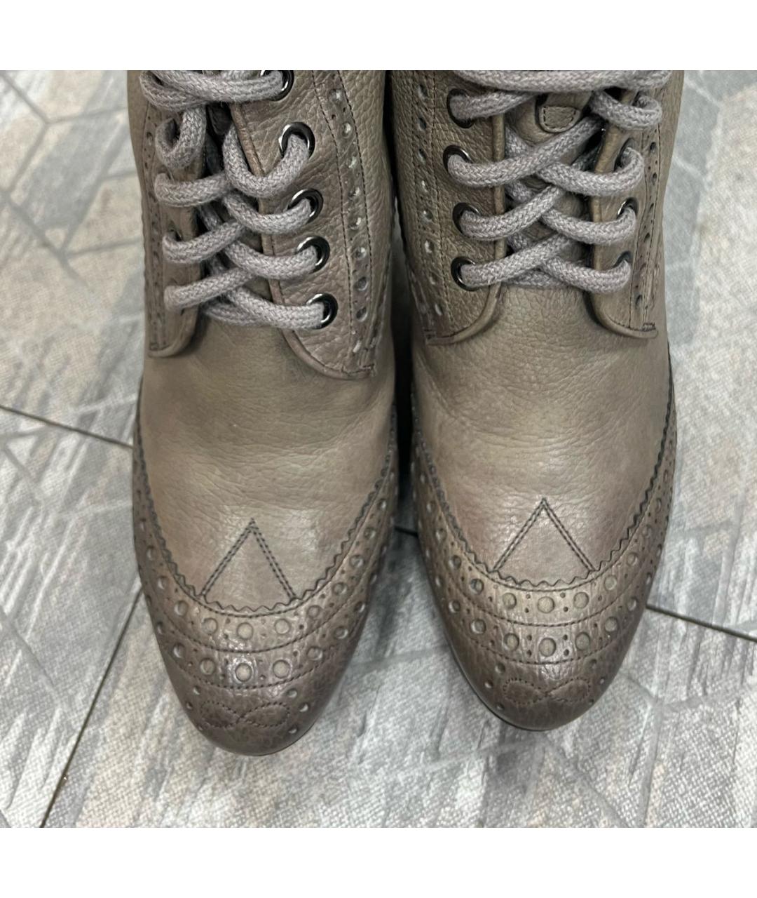 SANTONI Бежевые сапоги из кожи аллигатора, фото 5