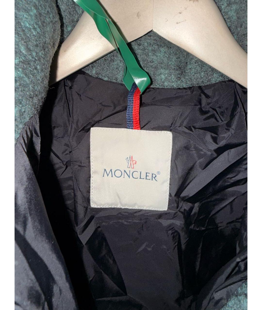 MONCLER Антрацитовый шерстяной пуховик, фото 7