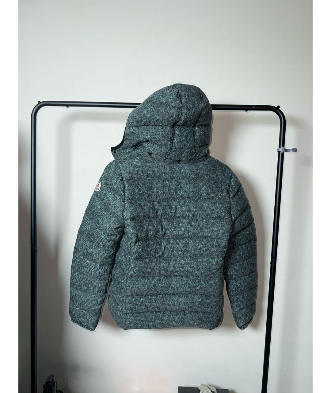 MONCLER Антрацитовый шерстяной пуховик, фото 2