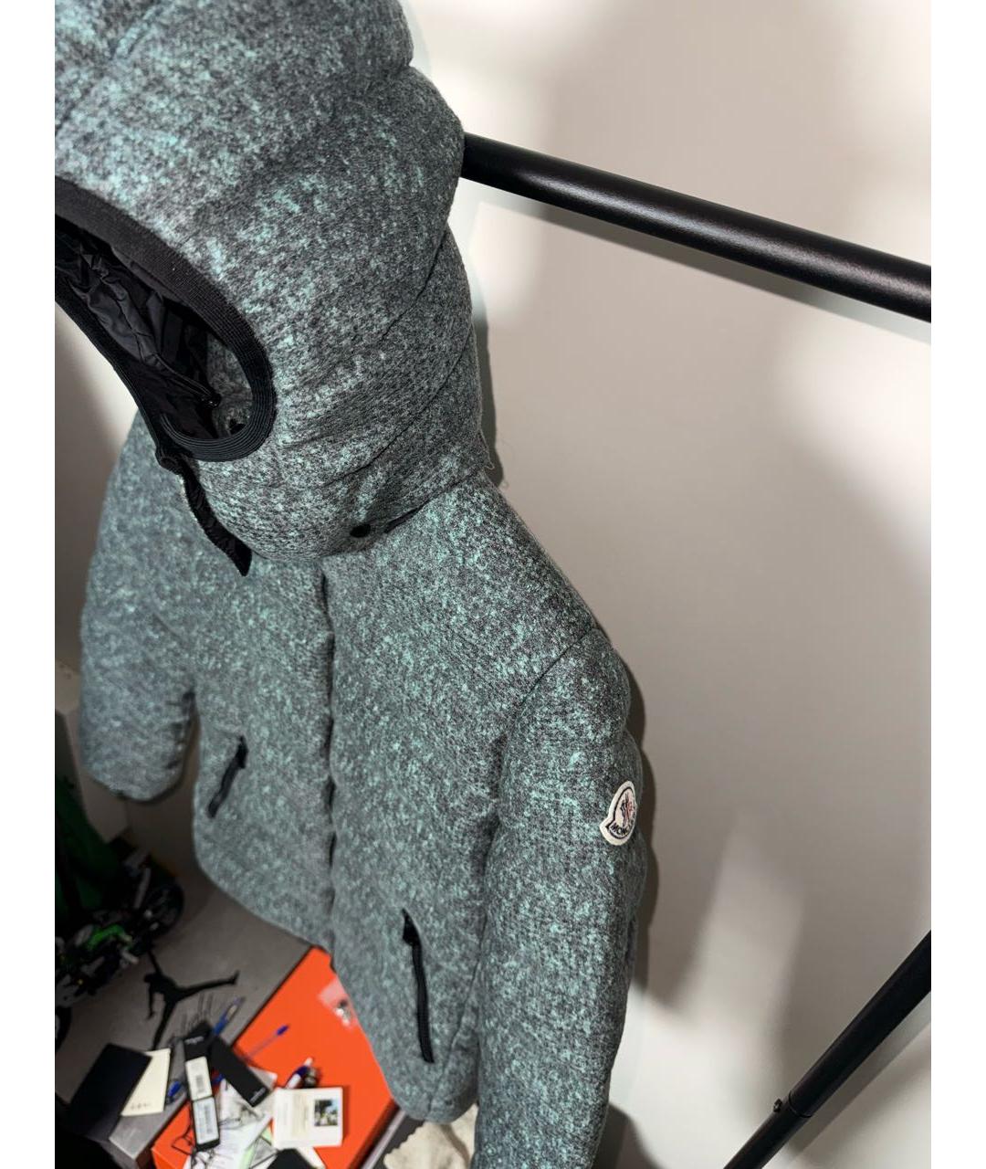 MONCLER Антрацитовый шерстяной пуховик, фото 4