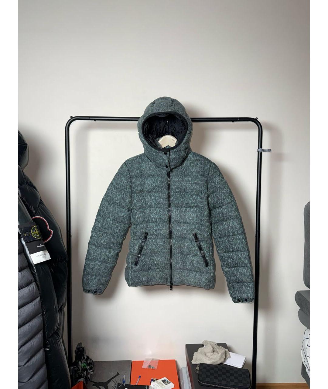 MONCLER Антрацитовый шерстяной пуховик, фото 8