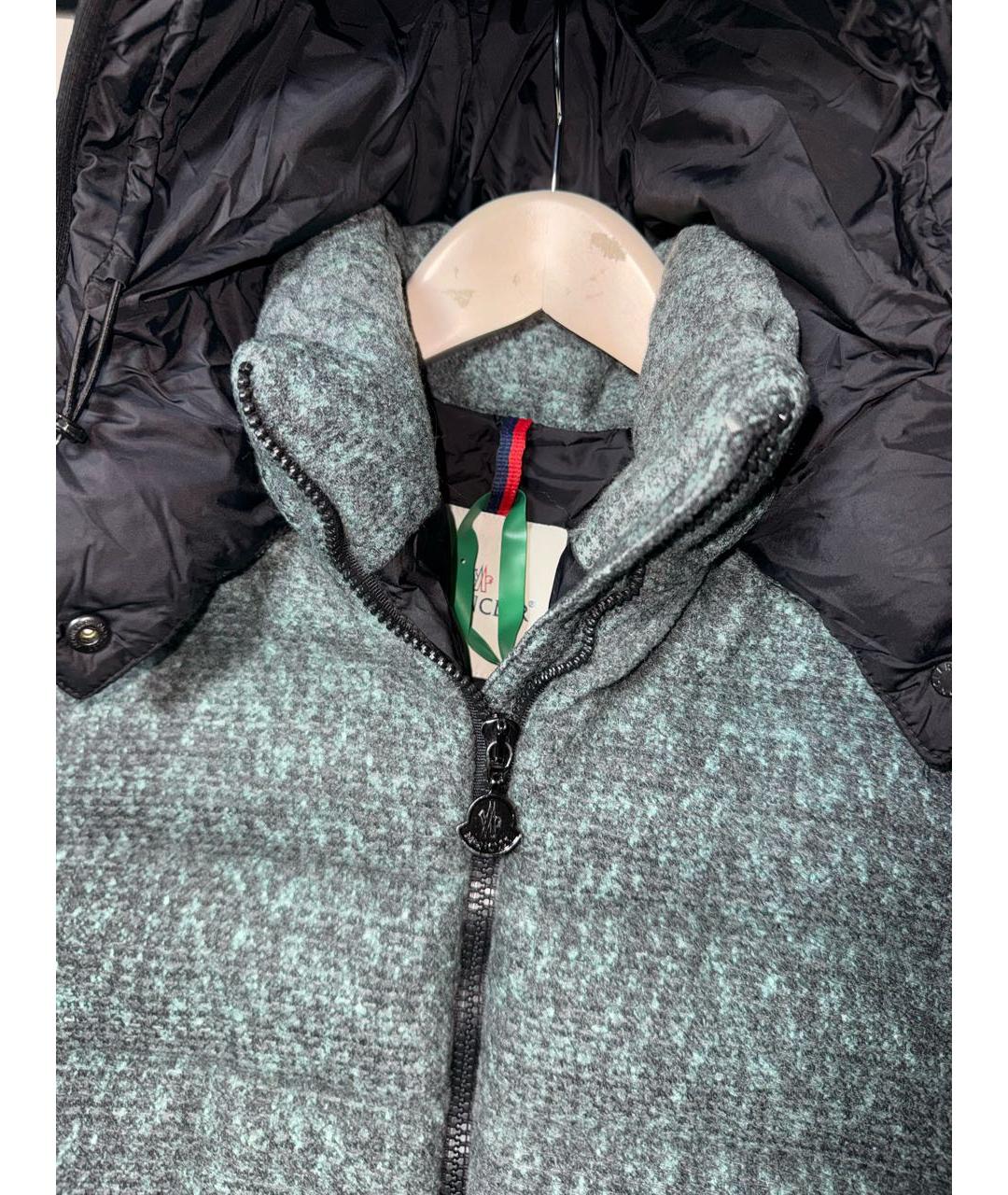 MONCLER Антрацитовый шерстяной пуховик, фото 3