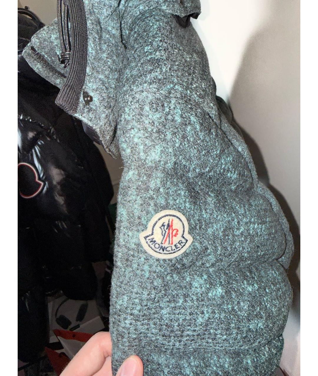 MONCLER Антрацитовый шерстяной пуховик, фото 5