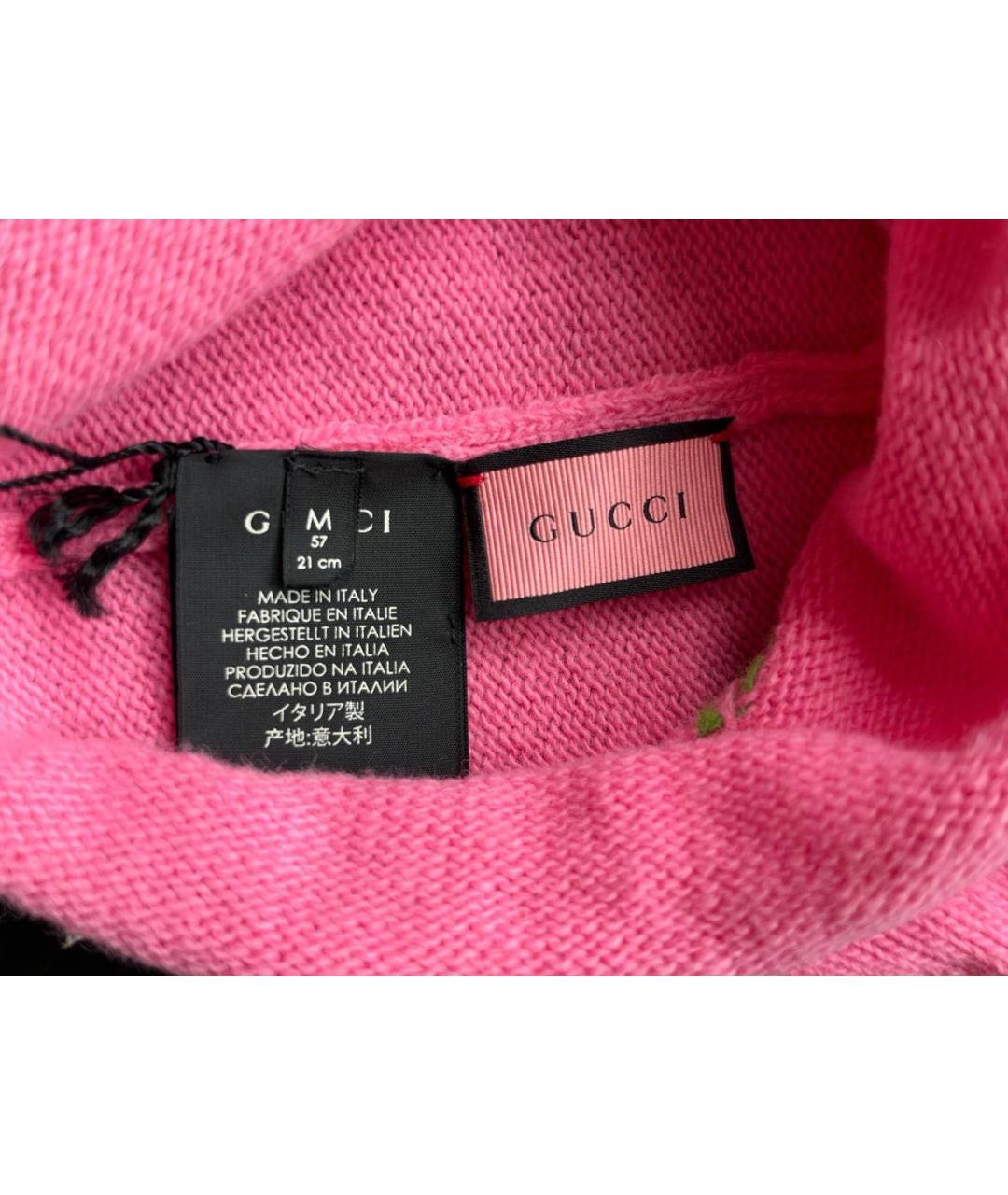 GUCCI Розовая шерстяная шапка, фото 2