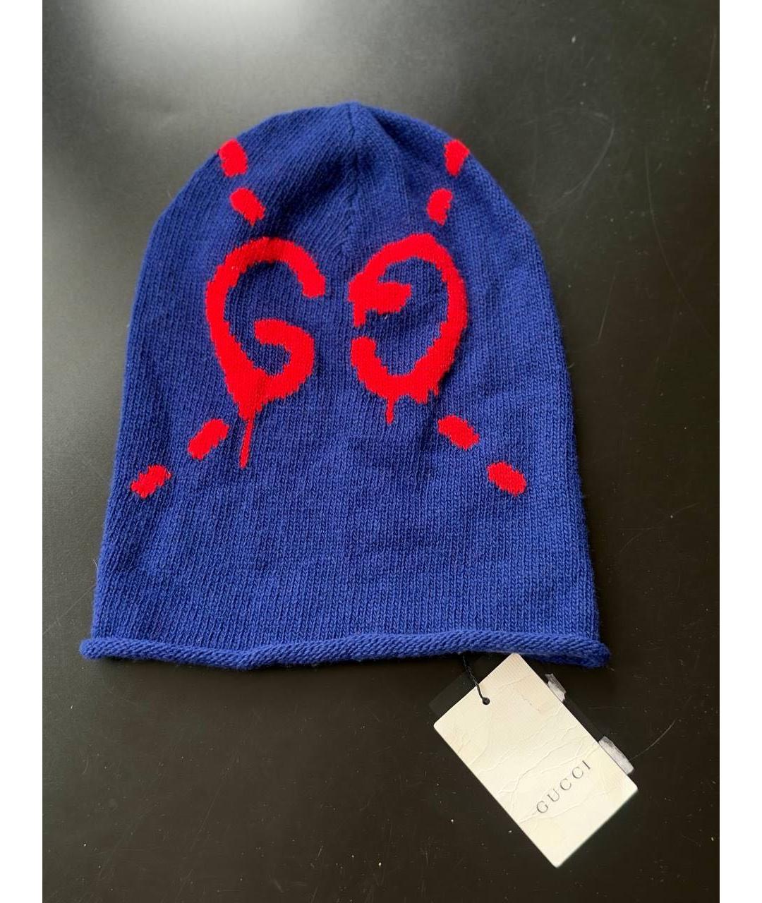 GUCCI Синяя шерстяная шапка, фото 5
