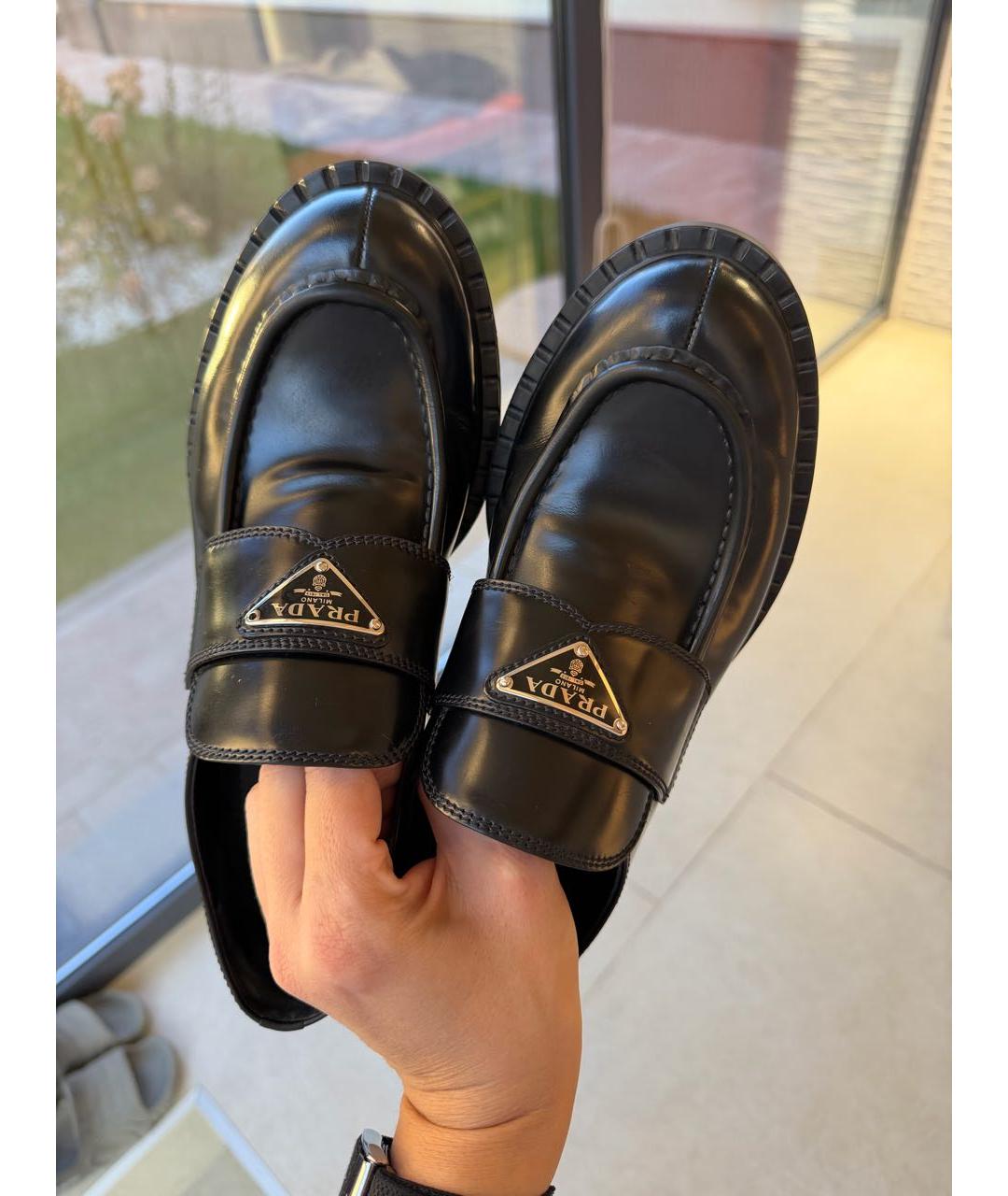 PRADA Черные лоферы из лакированной кожи, фото 7