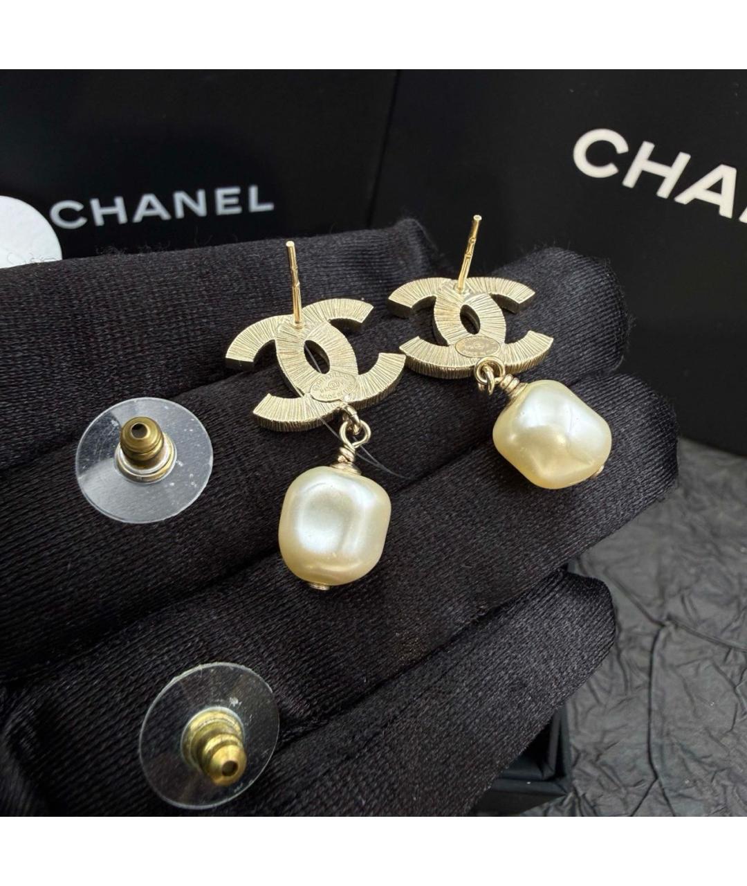 CHANEL Золотые серьги, фото 6