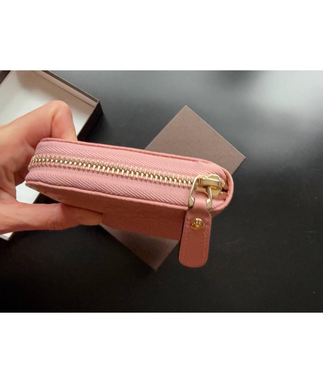 GUCCI Розовый кожаный кошелек, фото 8