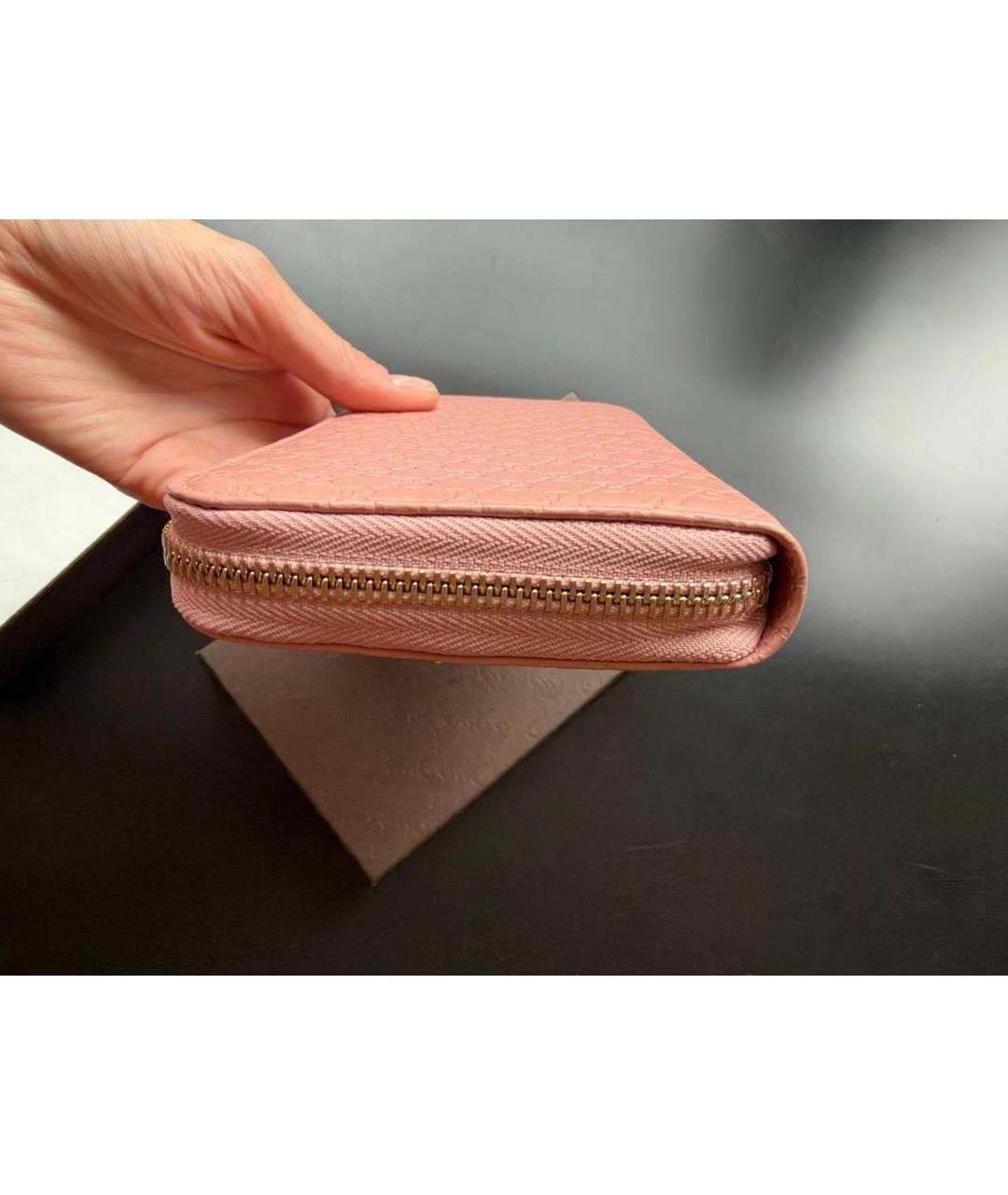 GUCCI Розовый кожаный кошелек, фото 7