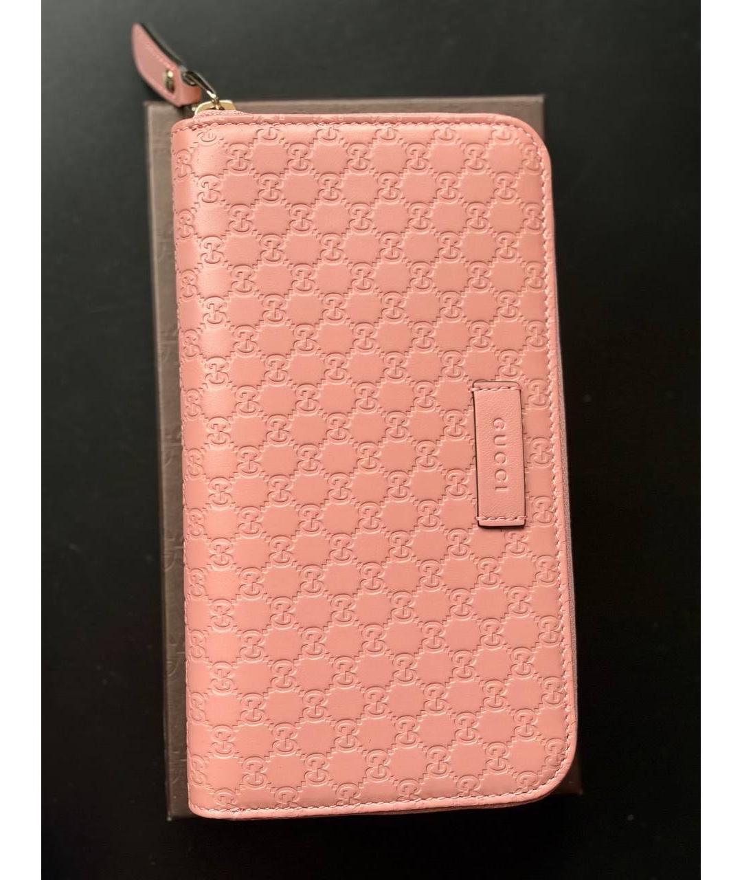 GUCCI Розовый кожаный кошелек, фото 2