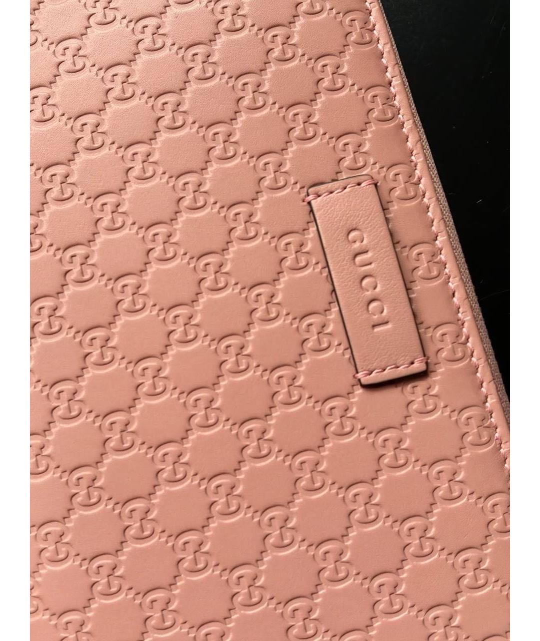 GUCCI Розовый кожаный кошелек, фото 3