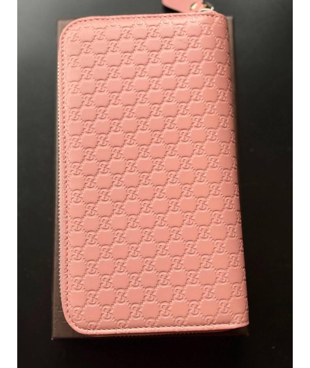 GUCCI Розовый кожаный кошелек, фото 4