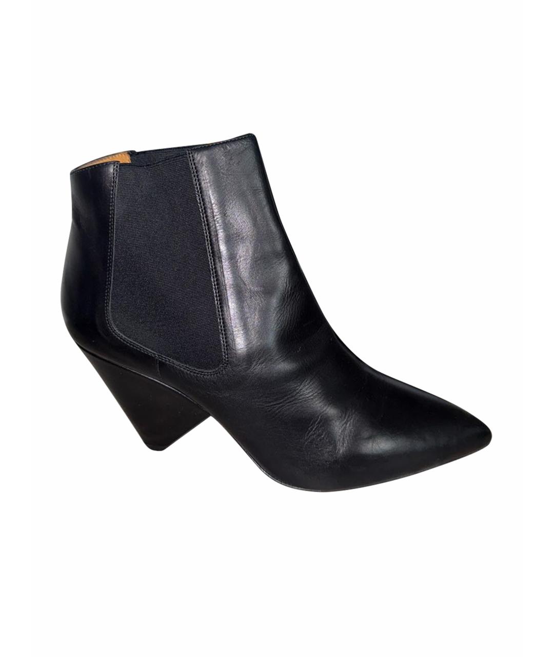 ISABEL MARANT Черные кожаные полусапоги, фото 1