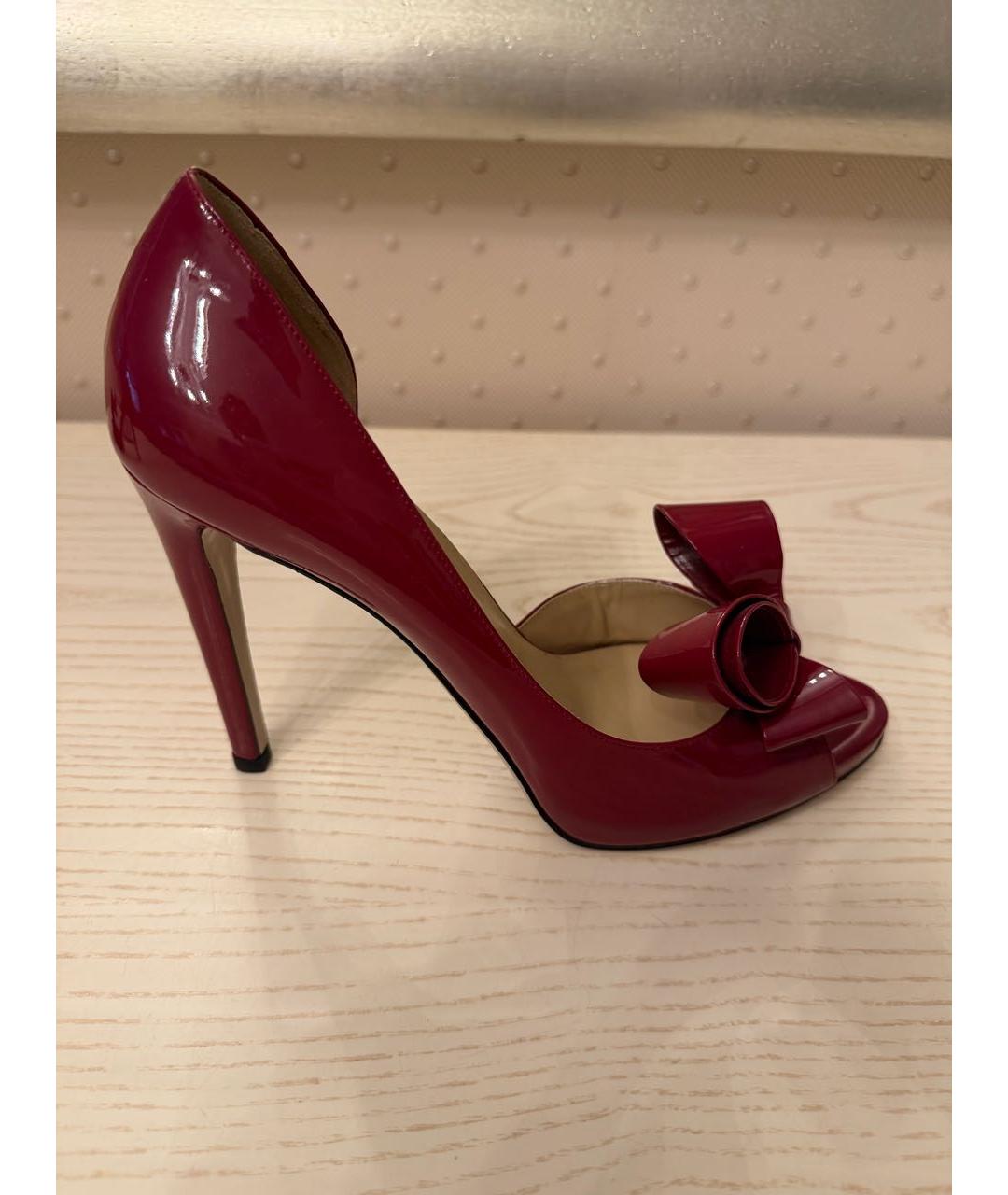 VALENTINO Бордовые туфли из лакированной кожи, фото 9
