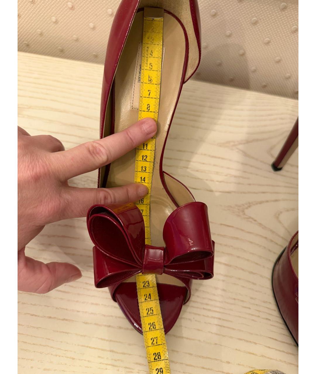 VALENTINO Бордовые туфли из лакированной кожи, фото 8
