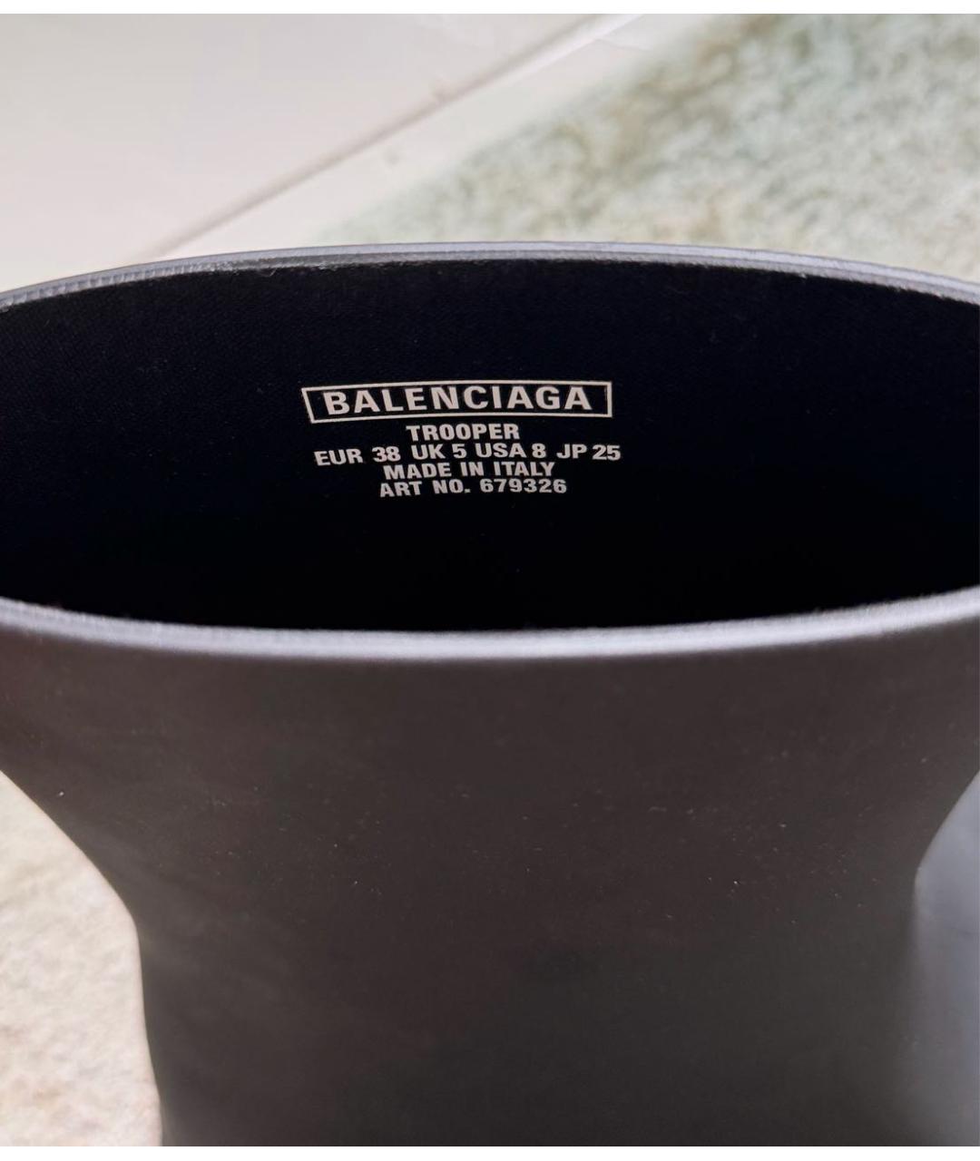 BALENCIAGA Черные резиновые ботинки, фото 3