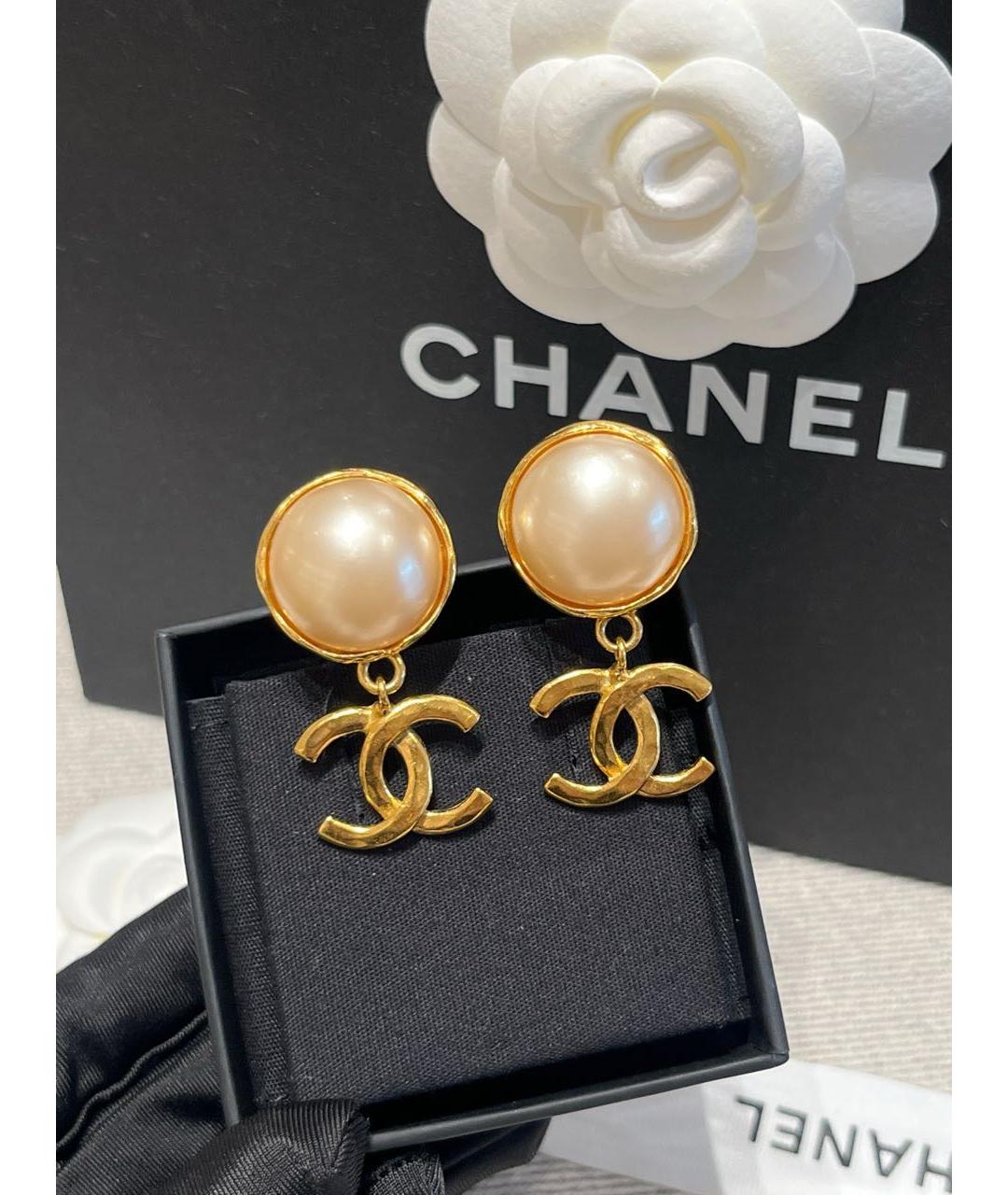 CHANEL Золотые серьги, фото 2