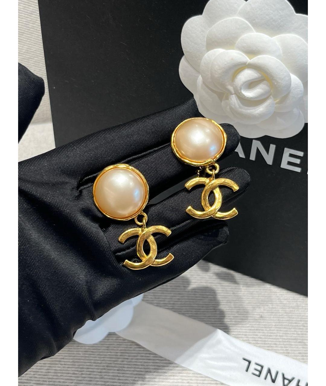 CHANEL Золотые серьги, фото 7