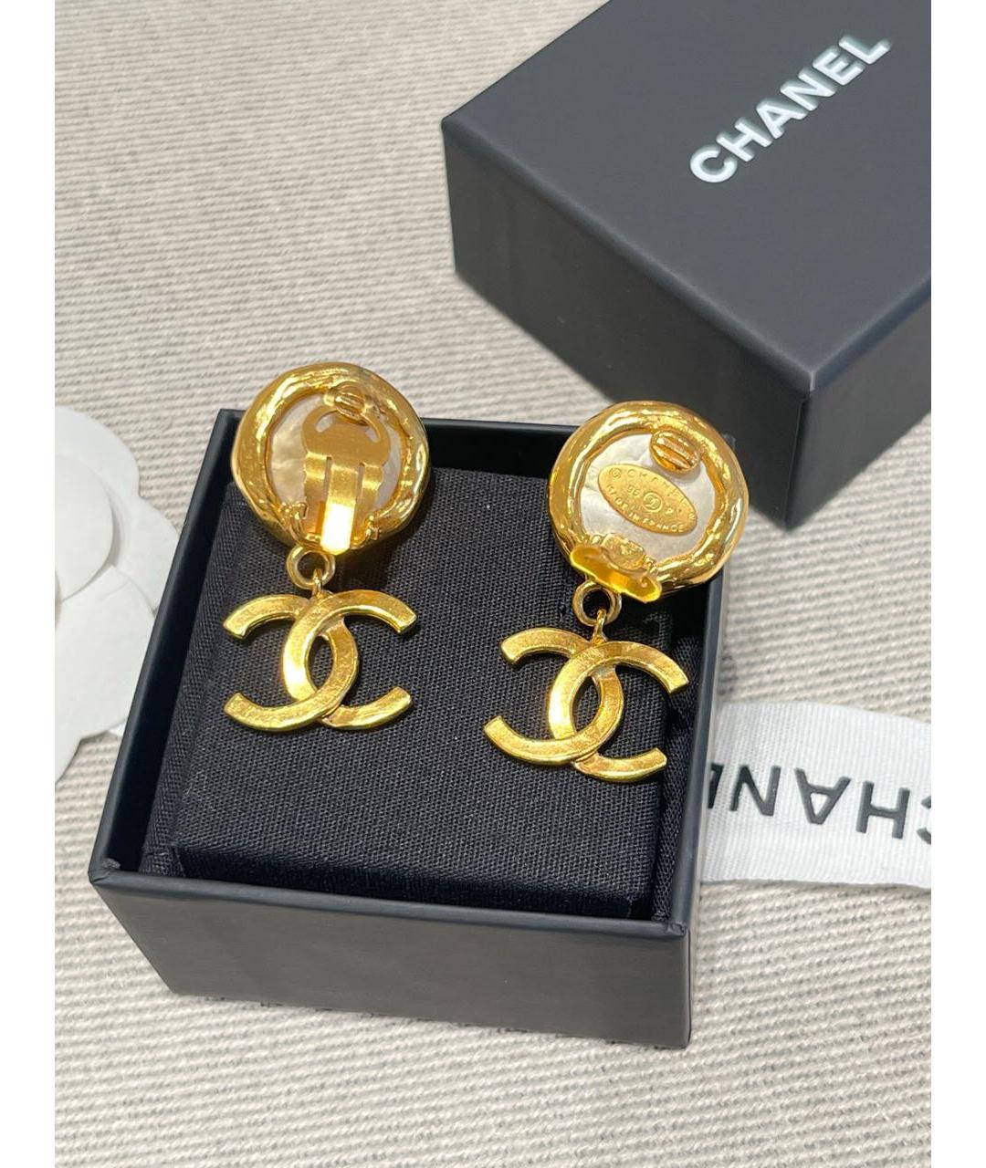 CHANEL Золотые серьги, фото 6