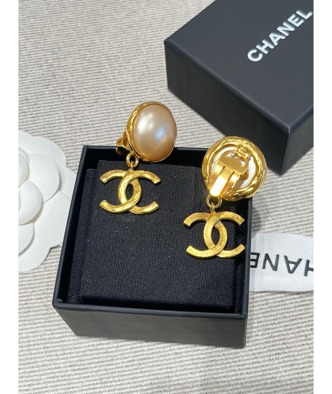CHANEL Золотые серьги, фото 3