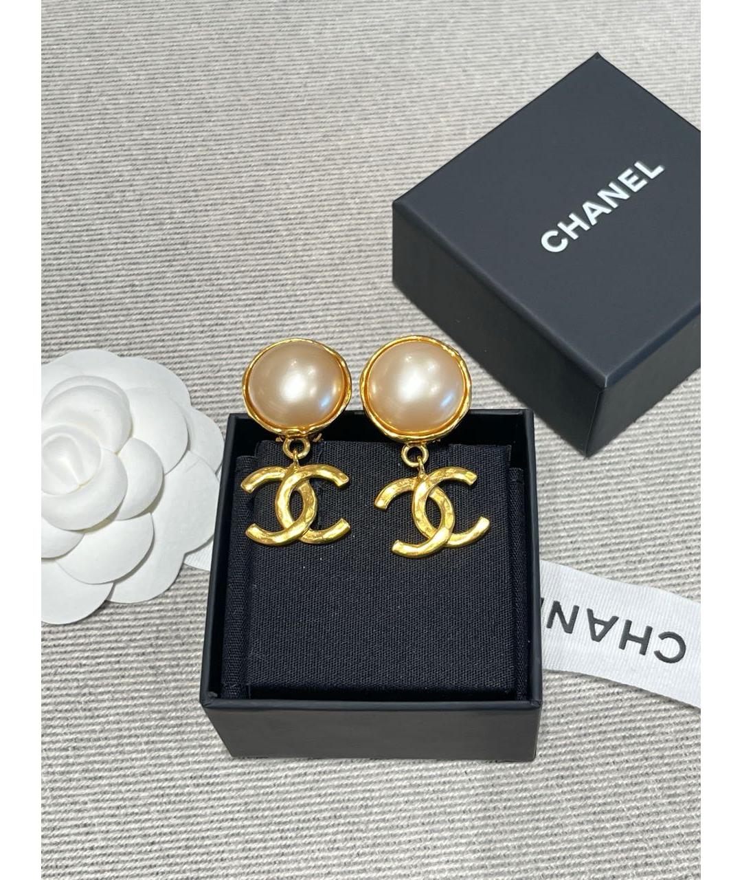CHANEL Золотые серьги, фото 5