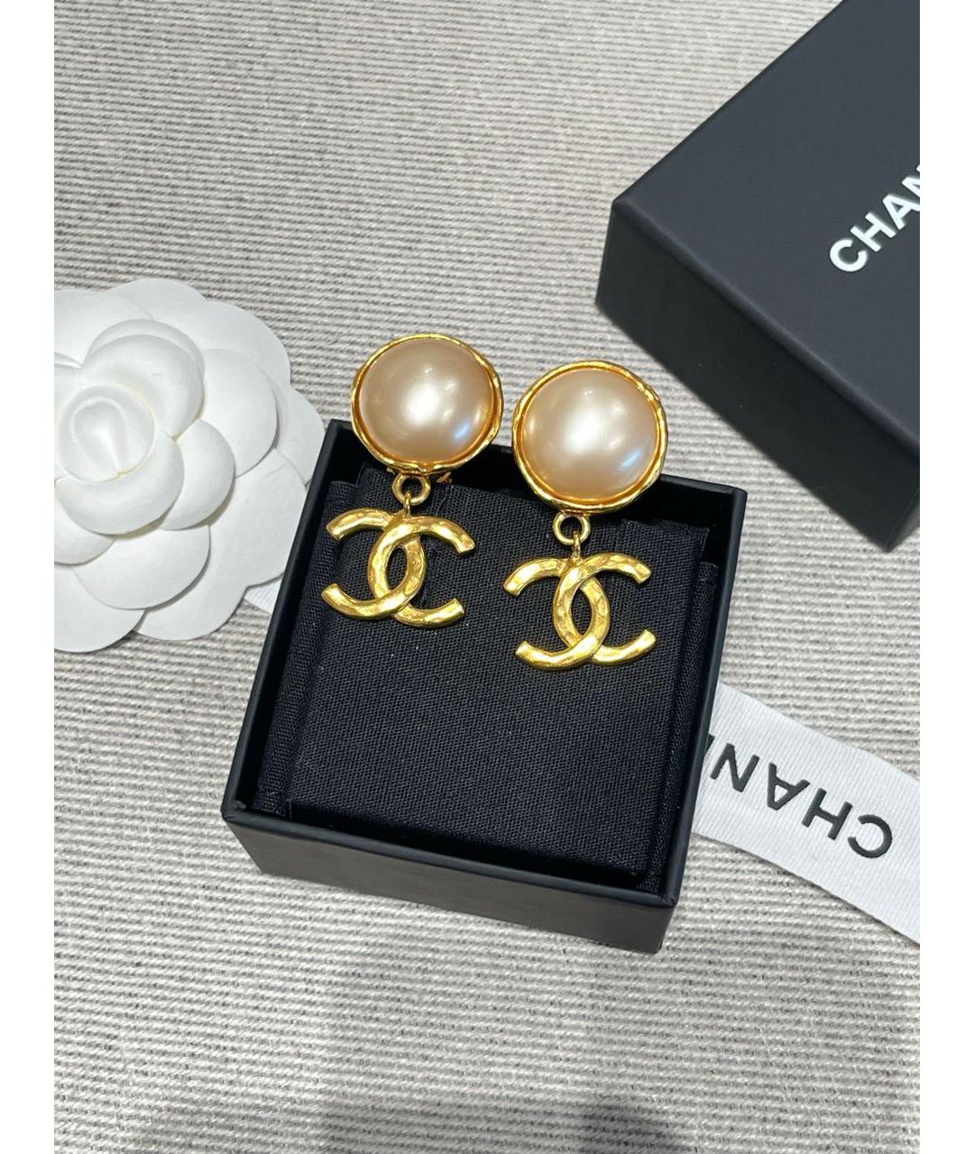 CHANEL Золотые серьги, фото 4