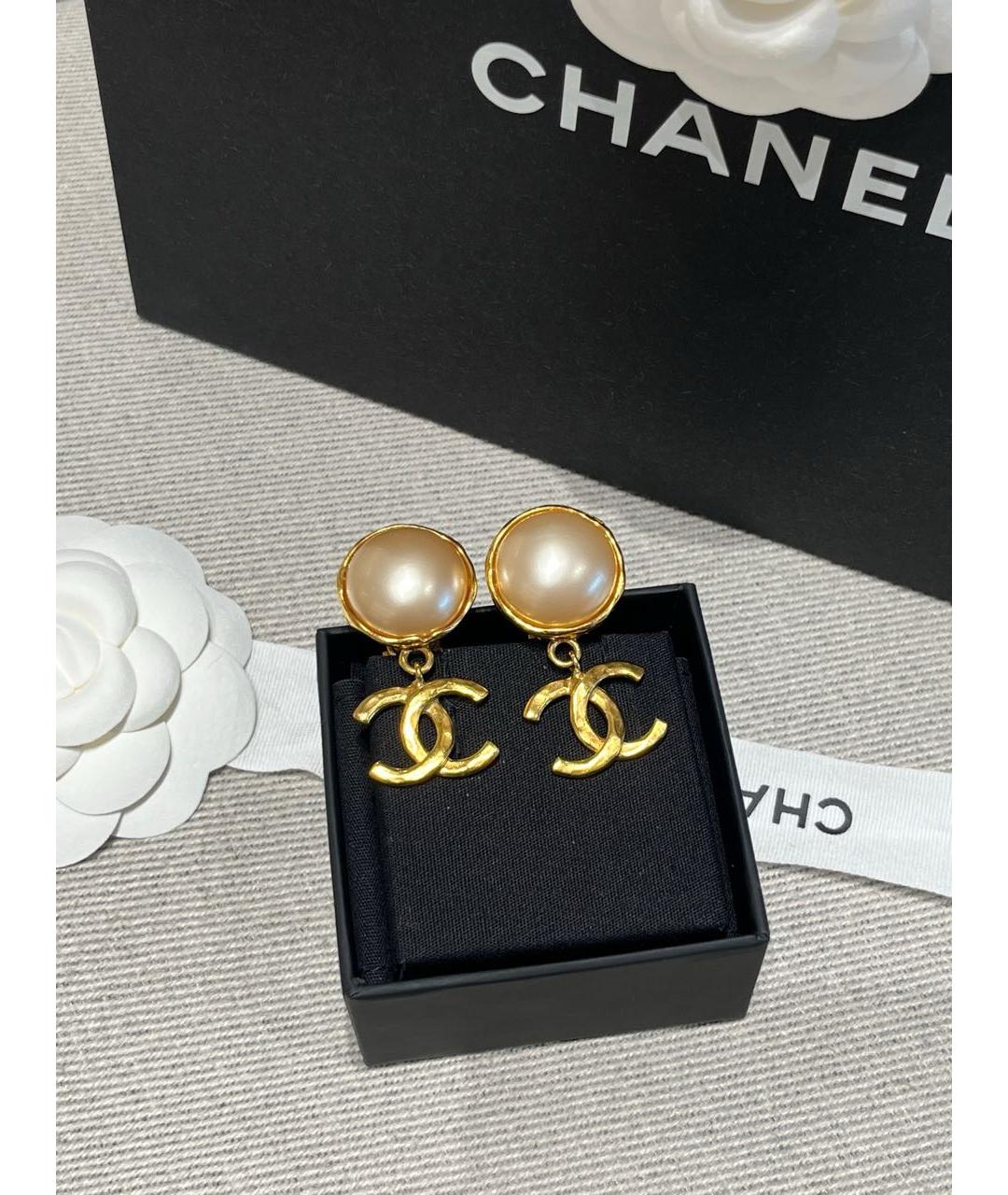 CHANEL Золотые серьги, фото 9