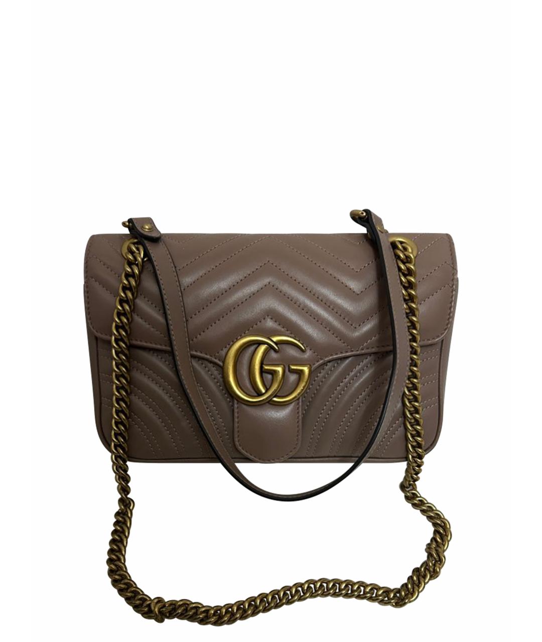 GUCCI Бежевая кожаная сумка через плечо, фото 1