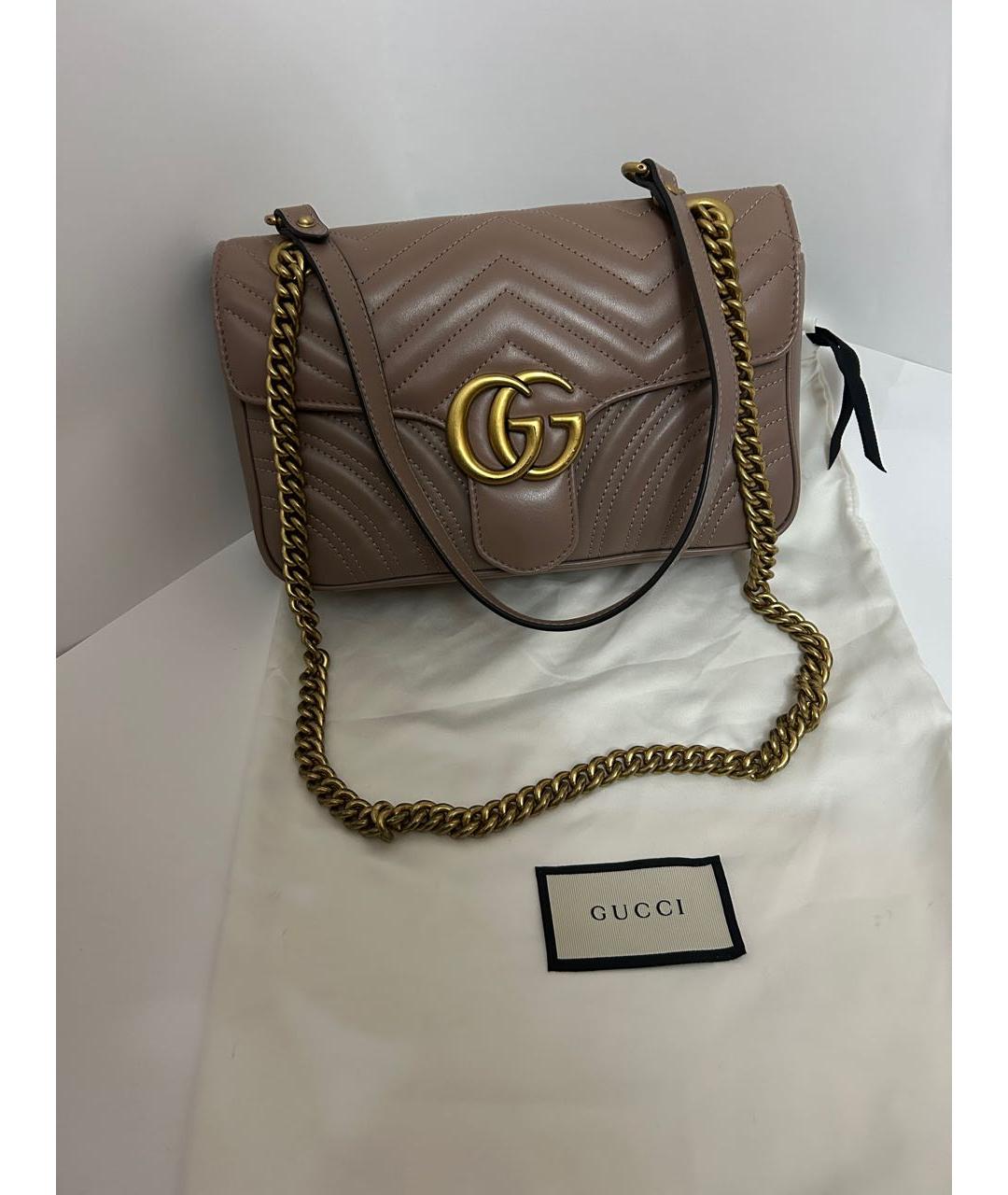 GUCCI Бежевая кожаная сумка через плечо, фото 8