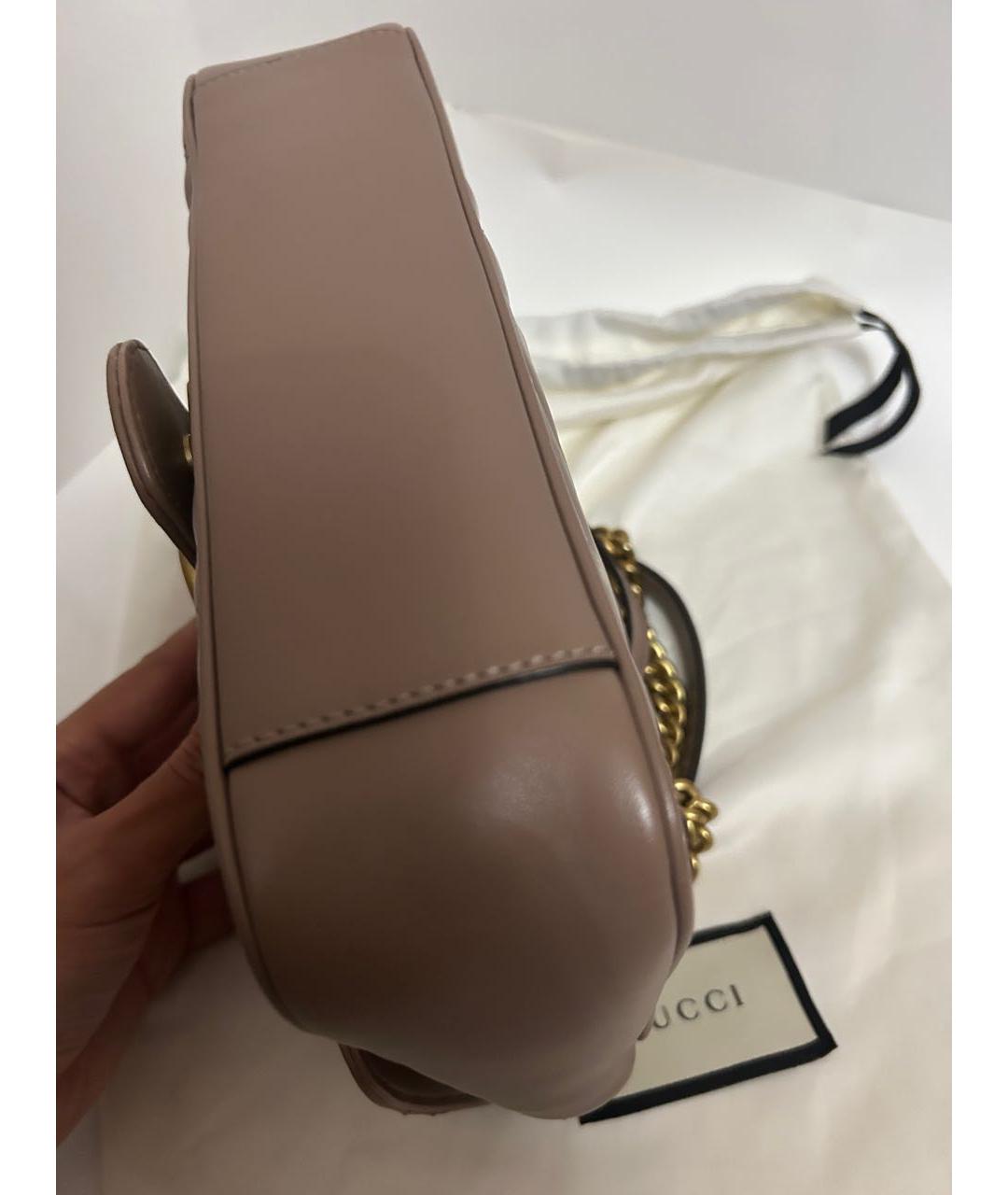GUCCI Бежевая кожаная сумка через плечо, фото 5