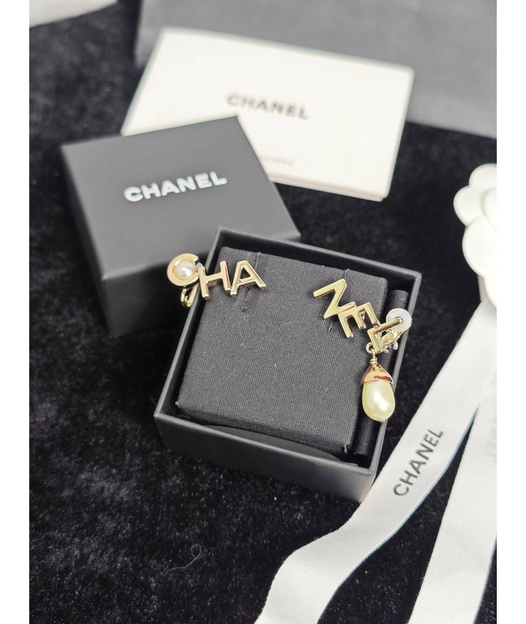 CHANEL Золотые серьги, фото 7