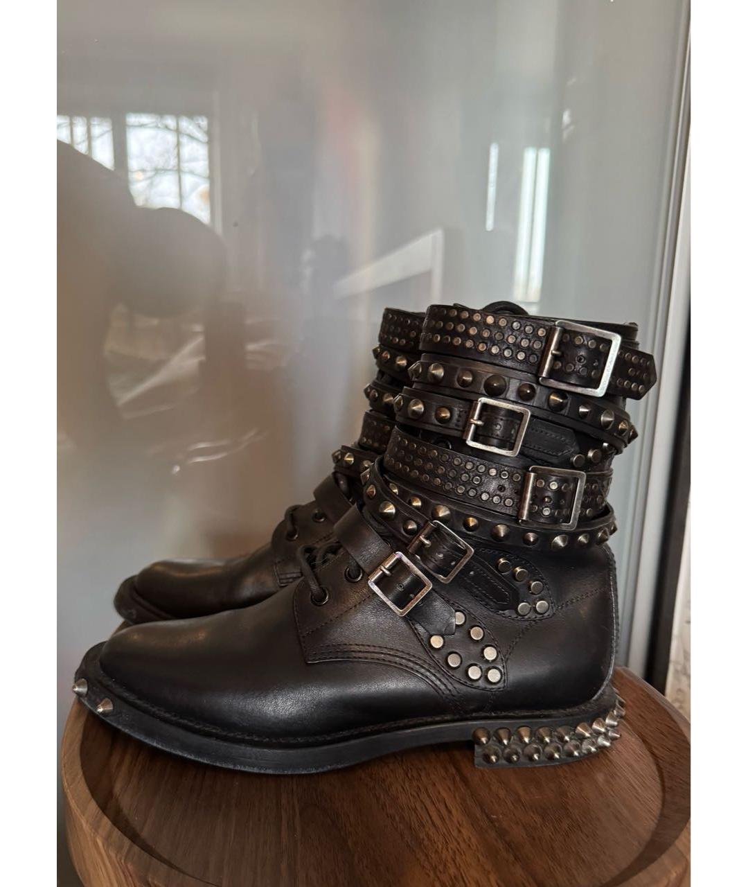 SAINT LAURENT Черные кожаные ботинки, фото 7