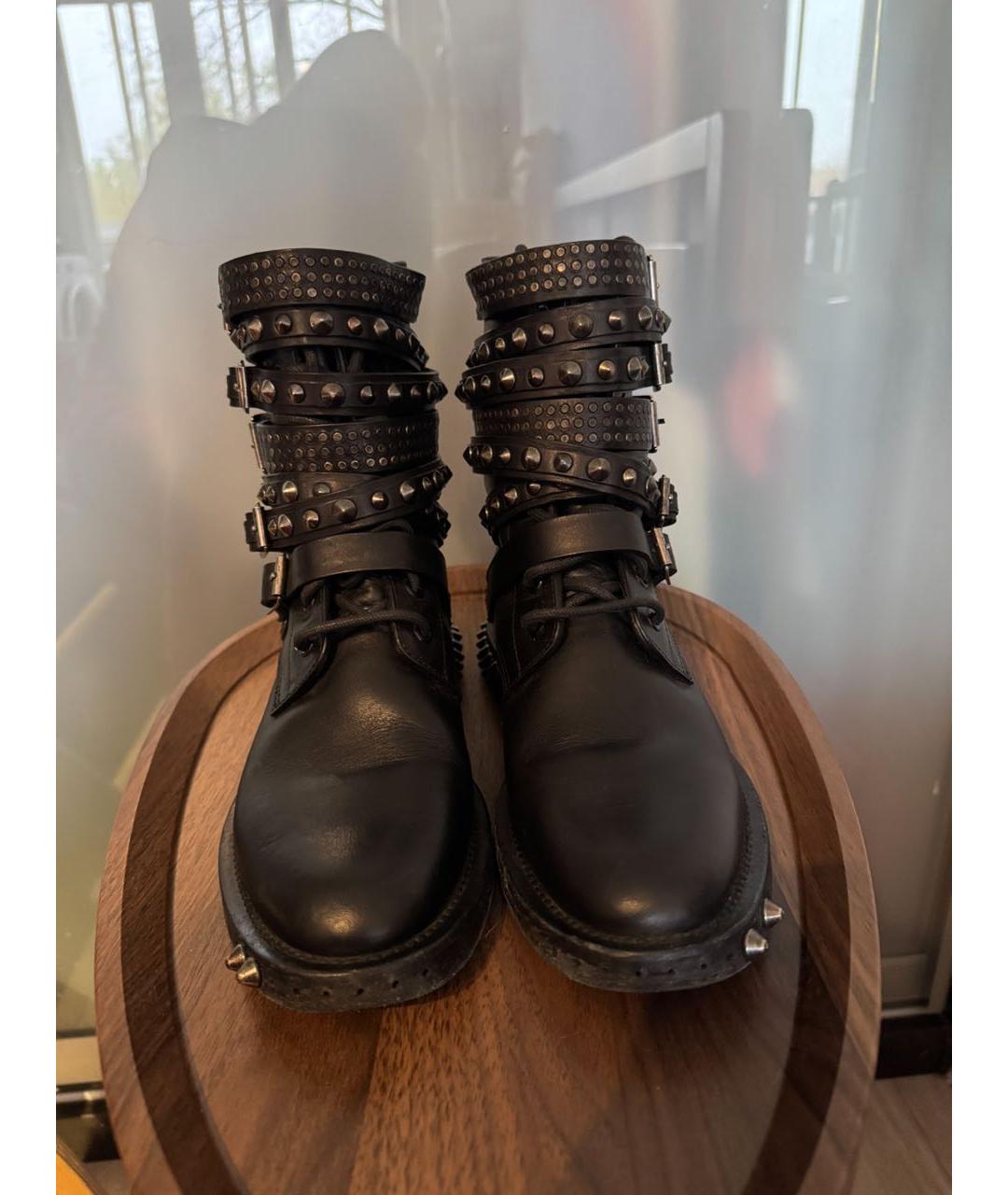 SAINT LAURENT Черные кожаные ботинки, фото 3