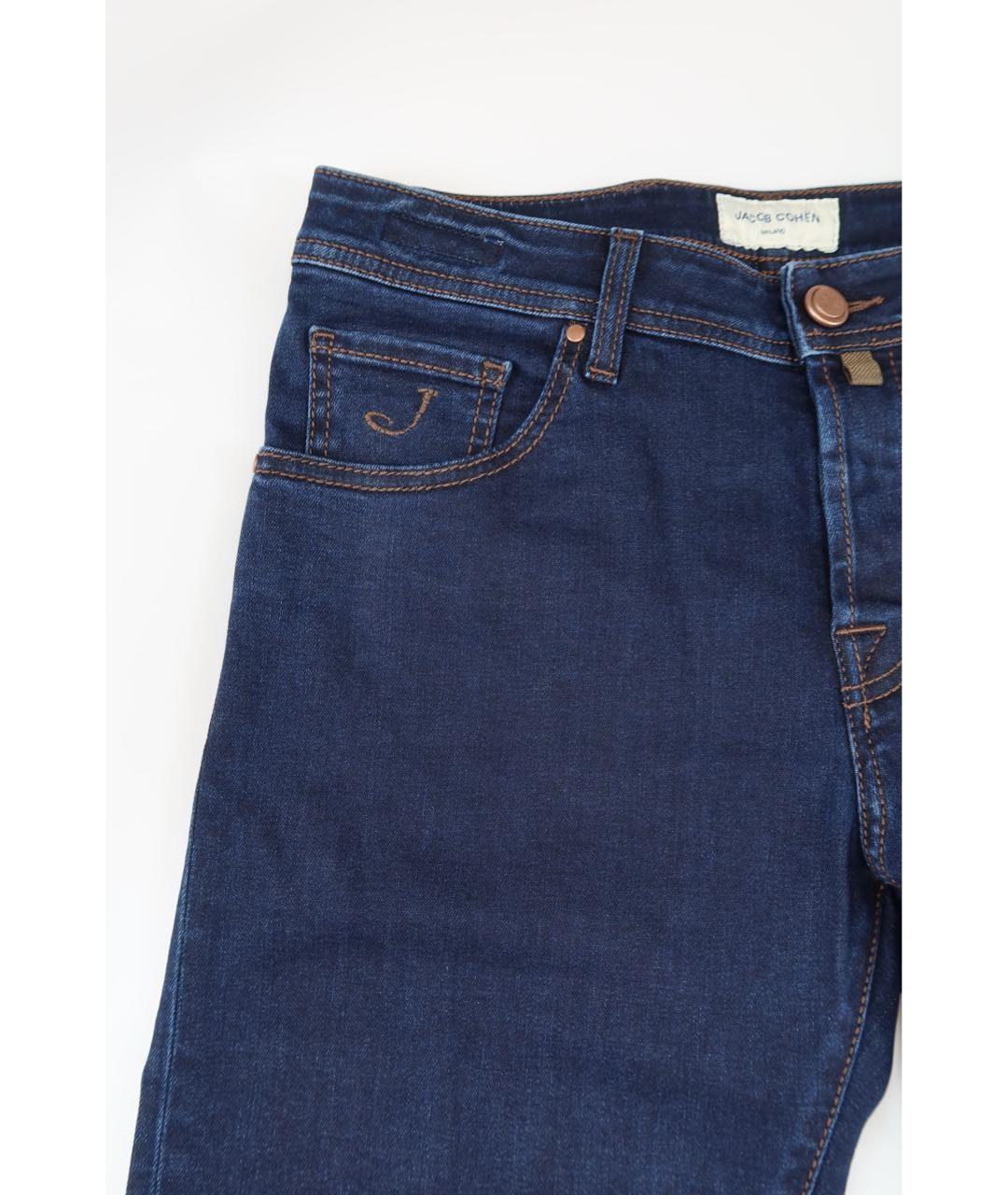 JACOB COHEN Темно-синие хлопковые прямые джинсы, фото 5