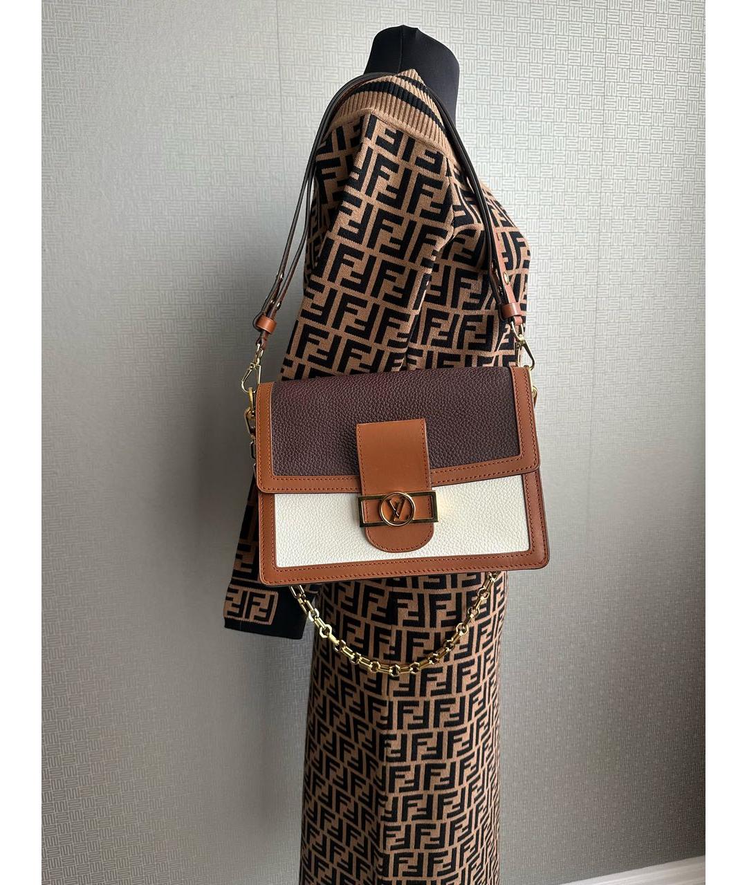 LOUIS VUITTON Коричневая кожаная сумка тоут, фото 5