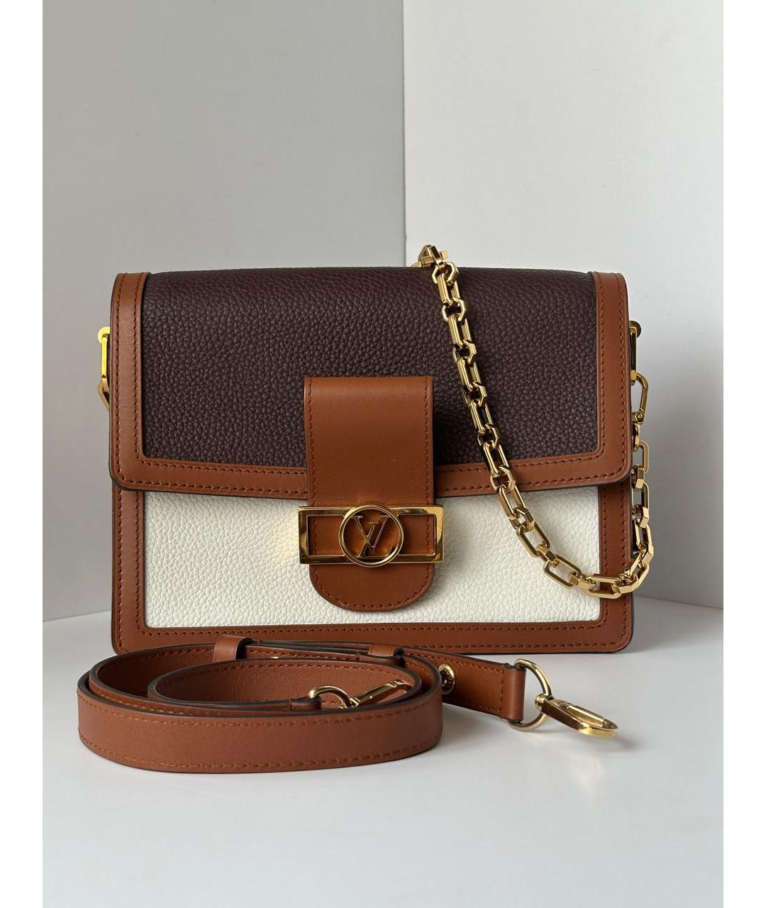 LOUIS VUITTON Коричневая кожаная сумка тоут, фото 8